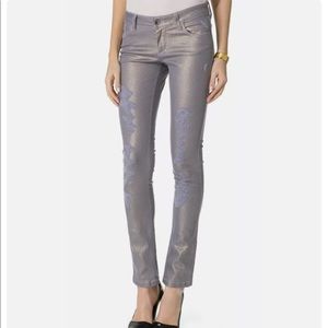 Alice Olivia distressed metallic jeans